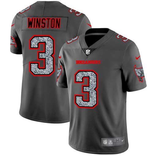 Men Tampa Bay Buccaneers #3 Winston Nike Teams Gray Fashion Static Limited NFL Jerseys->youth nfl jersey->Youth Jersey